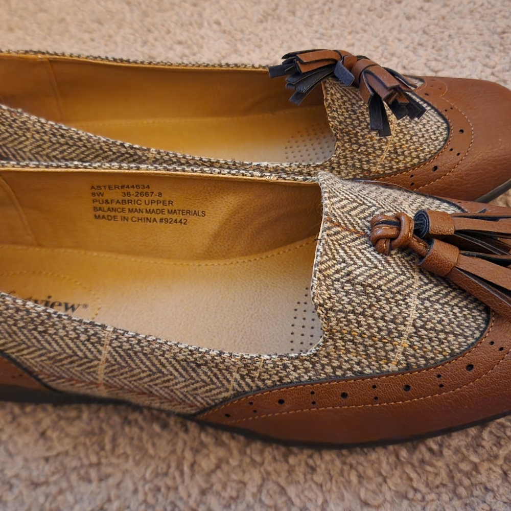 Brown and Tan Women's Loafers